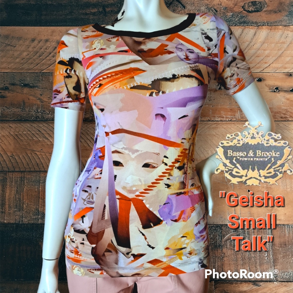 SALE! BASSO & BROOKE 100%AUTH Digital EGirl Tech ART "Geisha Small Talk" Med